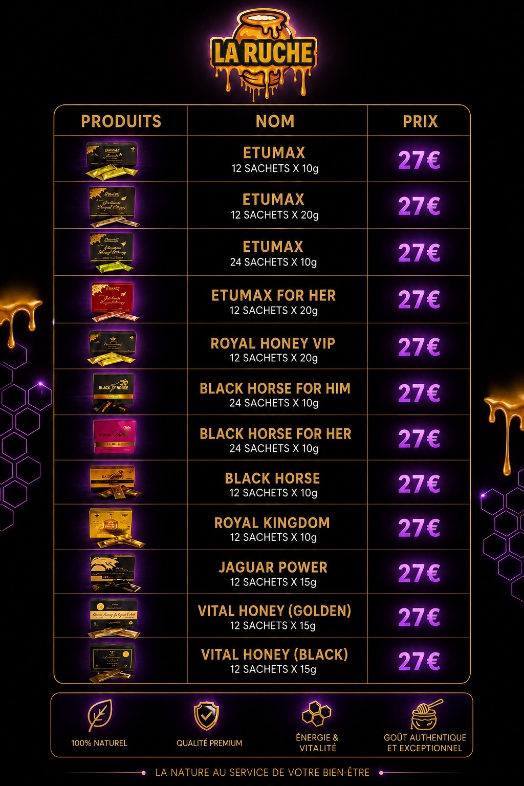Fournisseur Miel aphrodisiaque de malaisie